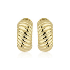 NEW Twisted Dome Huggies in 14k Yellow Gold