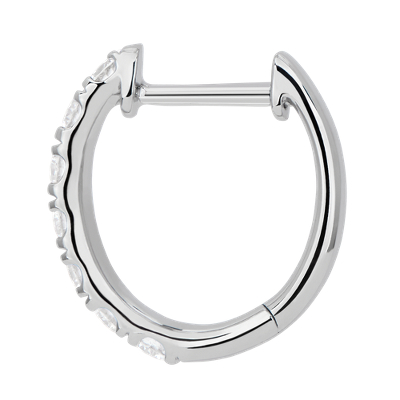 Riviera Diamond Front Facing Hoop Earrings 14k White Gold (3/4 ct.tw)
