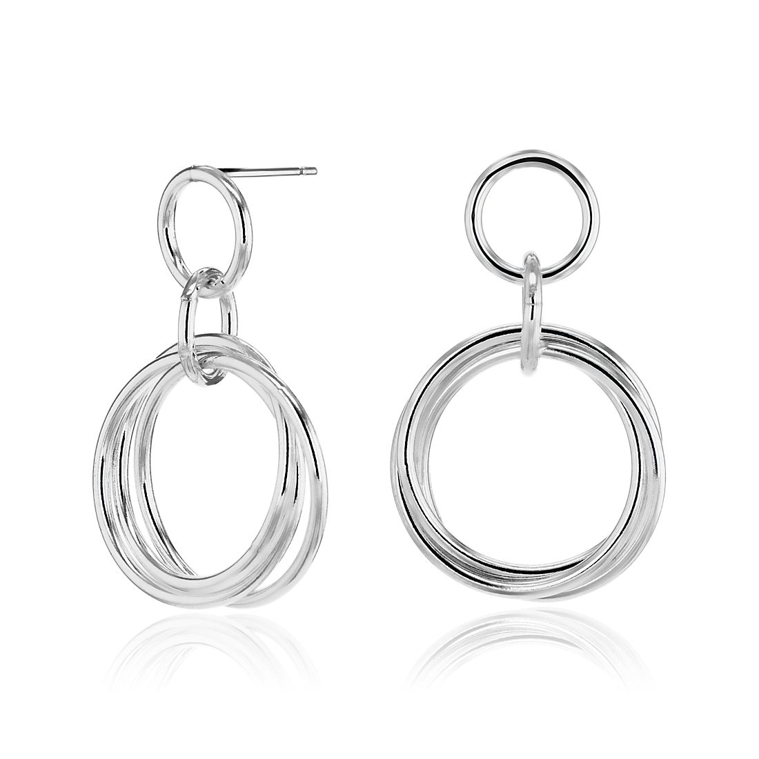 Rolling Ring Hoop Earrings in Sterling Silver