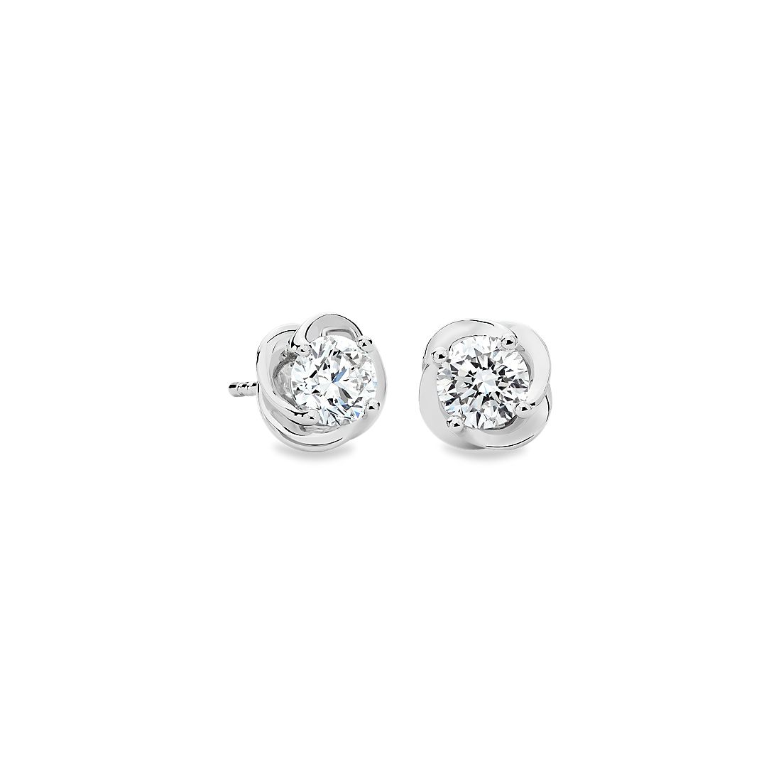 Rose Petal Diamond Stud Earrings in 14k White Gold (0.96 ct. tw.)