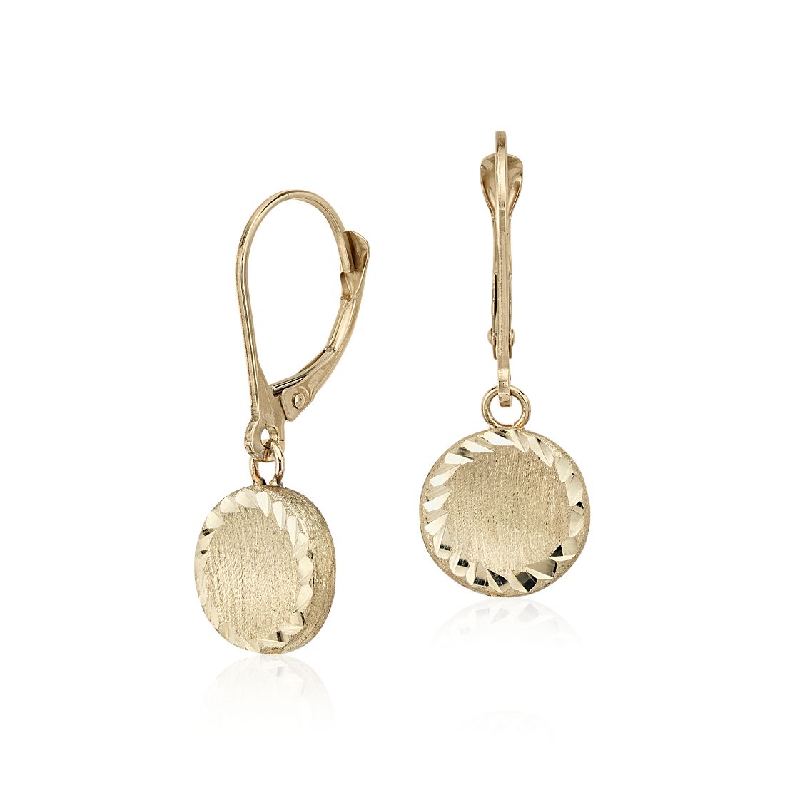 Round Drop Earrings in 14k Italian Yellow Gold
