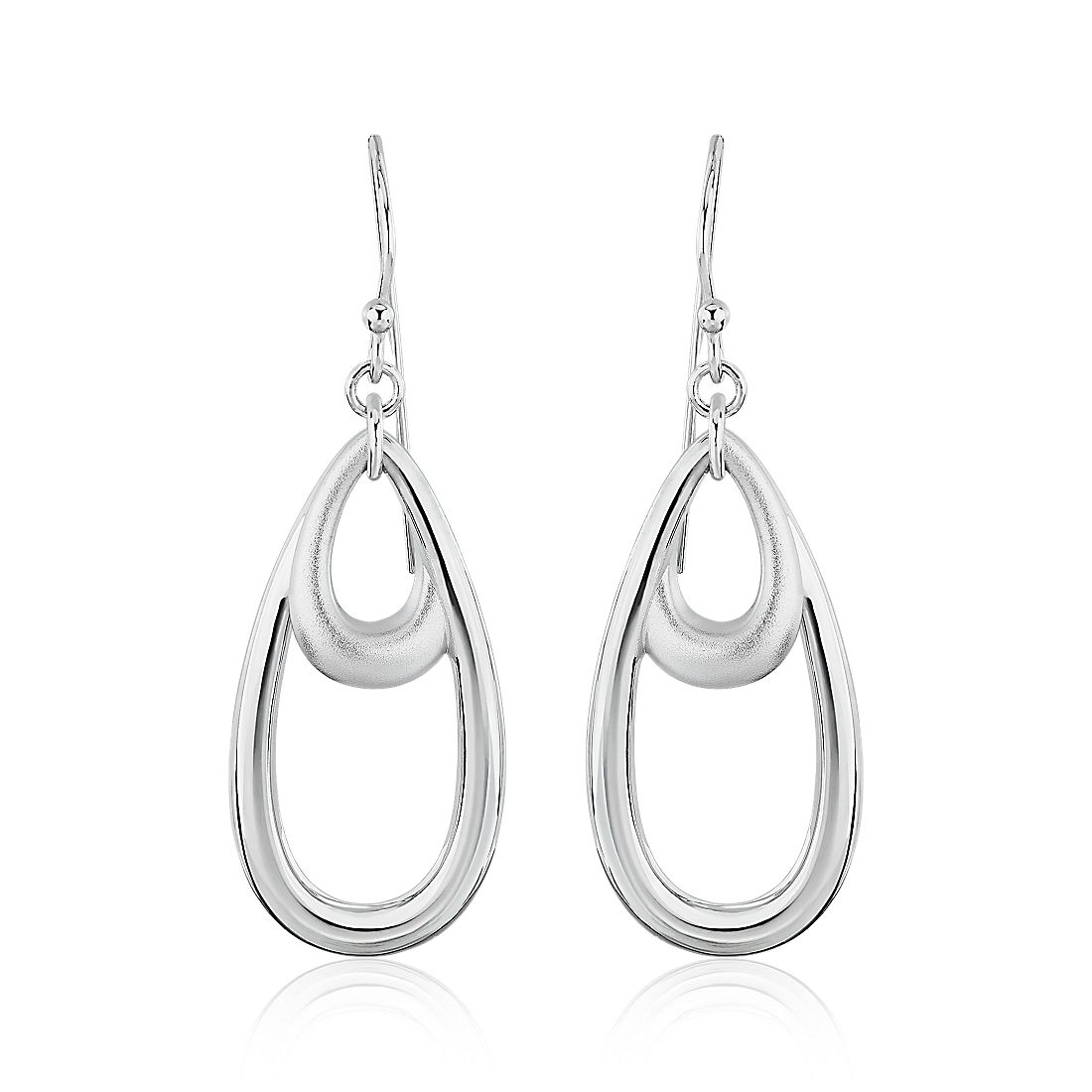 Perfect Jewelry Gift Sterling Silver Rhodium-plated Satin Finish Post Earrings 