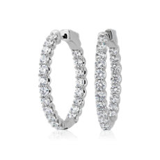 Selene Diamond Eternity Hoop Earrings in 14k White Gold (3 1/2 ct. tw.)