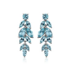 NEW Sky Blue Topaz Drop Earrings in Sterling Silver