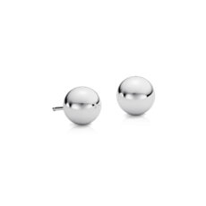Bead Ball Stud Earrings in Sterling Silver (8mm)