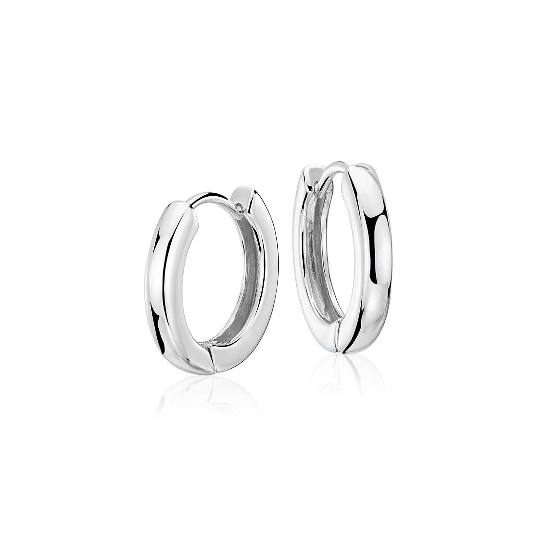 Sterling Silver Rhodium-plated In & Out Pave Hinged Hoop Earrings L-17 mm, W-19 mm