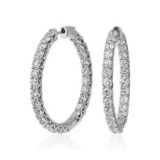 Tessere Diamond Hoop Earrings in 14k White Gold (7.54 ct. tw.)