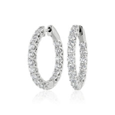 Tessere Diamond Hoop Earrings in 14k White Gold (2.96 ct. tw.)