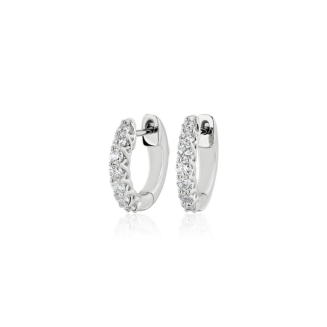 Tessere Diamond Hoop Earrings in 14k White Gold (1/2 ct. tw.)