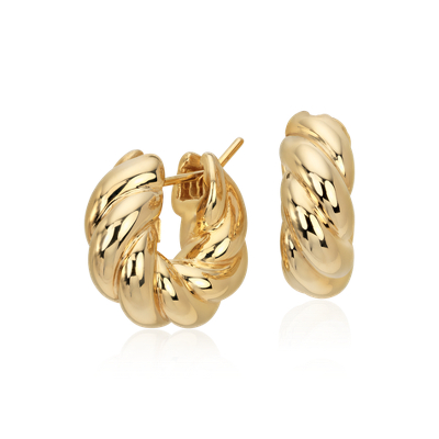 Classic Twisted Hoop Earrings in 14k Yellow Gold (7 x 18.5 mm) | Blue Nile