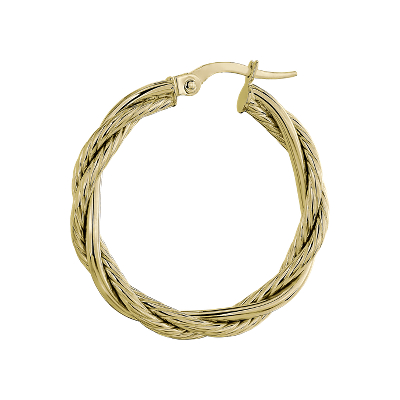 Twisted Hoop Earrings in 14k Yellow Gold