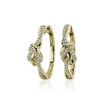 Twisted Knot Hoop Earrings in 14k Yellow Gold (1/3 ct. tw.) | Blue Nile