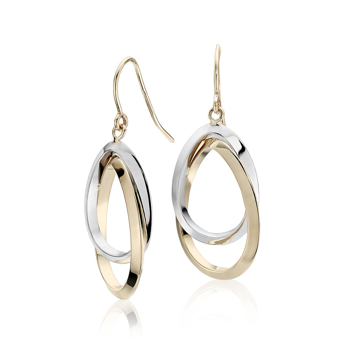 Details about   Real 14kt Two-tone Polished/Textured Teardrop Dangle Earrings 