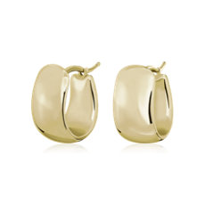 Wide Huggie Earrings in 14k Italian Yellow Gold