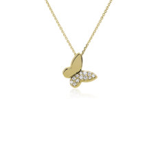 Butterfly Diamond Necklace in 18k Yellow Gold (1/10 ct. tw.)