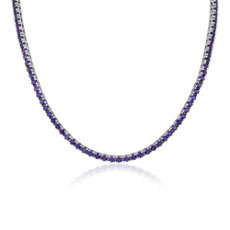 NEW 紫水晶 Eternity Necklace in 925 纯银 （3 毫米）