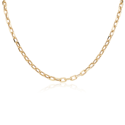 18 quot Diamond Cut Open Link Cable Chain Necklace in 14k Yellow Gold (4 9