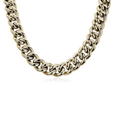 18" Large Curb Link Necklace in 14k Italian Yellow Gold (14.8 mm)