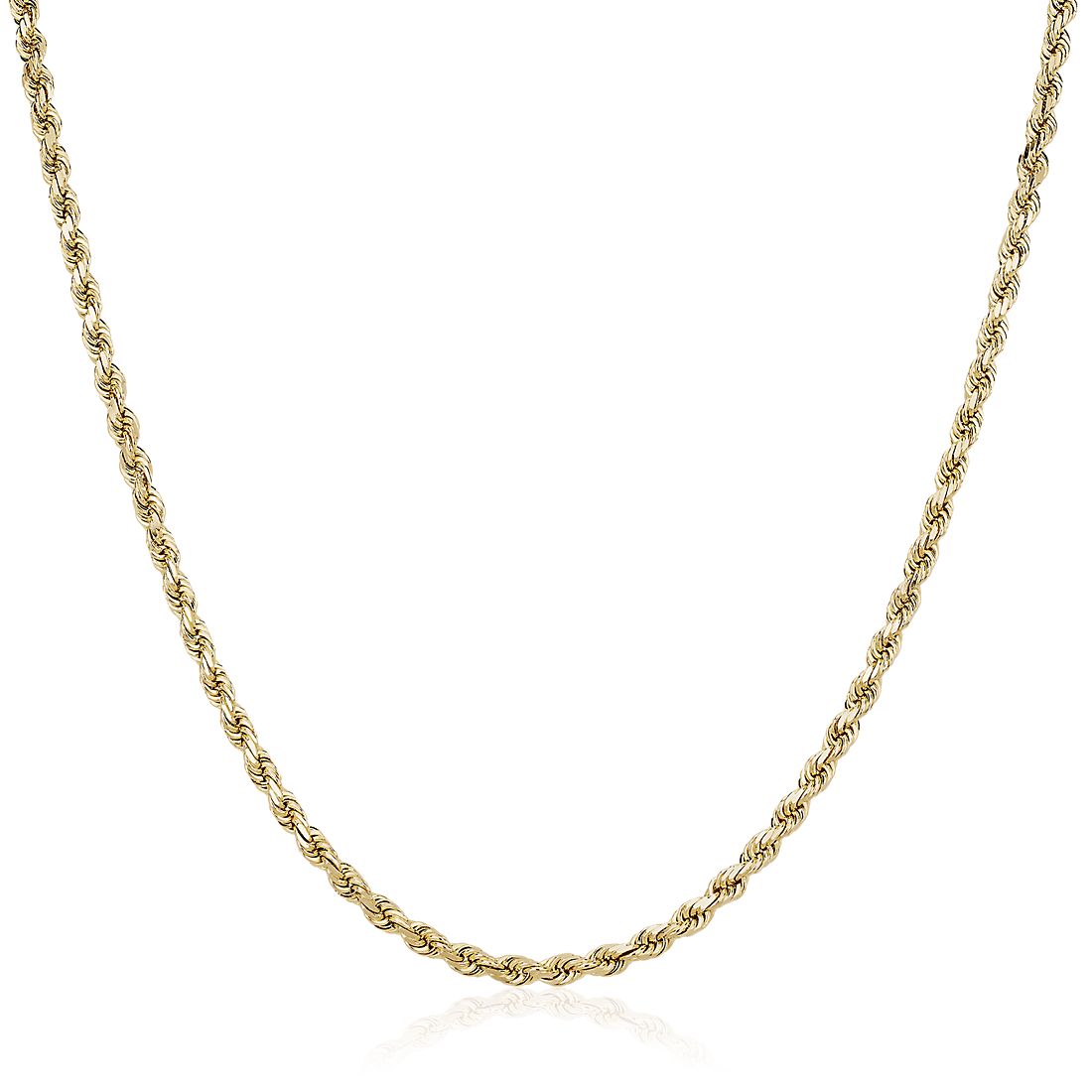 24" Men’s Diamond Cut Rope Necklace​ in 14k Yellow Gold (4mm)