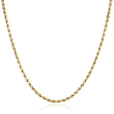 NEW 24&quot; Men’s Diamant  Cut Rope Necklace​ in Or jaune 14 carats (4 mm)
