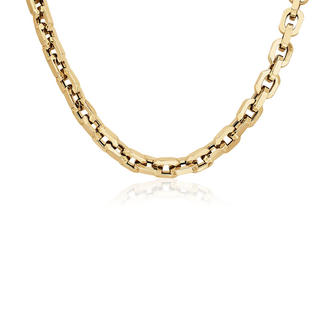 20" Large Faceted Chain in 14k Yellow Gold (8.7 mm)