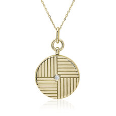 NEW Monica Rich Kosann Engraved Locket with Diamond Accent in 18k Yellow Gold