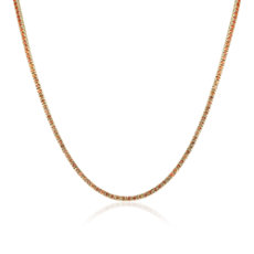 NEW Orange Sapphire Eternity Necklace in 14k Yellow Gold (2mm)