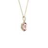 Oval Morganite and Diamond Halo Pendant in 14k Yellow Gold (10x8mm)