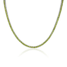 NEW Peridot Eternity Necklace in Sterling Silver (3mm)