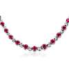 Graduated Ruby and Diamond Eternity Necklace in 14k White Gold