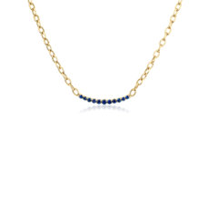 NEW Sapphire Smile Necklace in 14k Yellow Gold