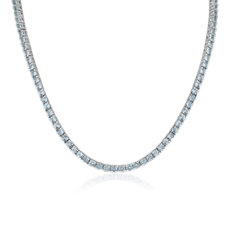 Sky Blue Topaz Eternity Necklace in Sterling Silver (3mm)