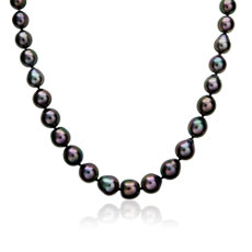NEW Baroque Tahitian Cultured Pearl Strand Necklace in 14k White Gold (8-10.5mm)