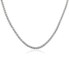 NEW Wheat Chain Necklace in 14k White Gold (4.3 mm)