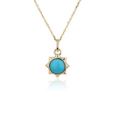 NEW Monica Rich Kosann 18k Yellow Gold Star Charm with Round Turquoise Centre