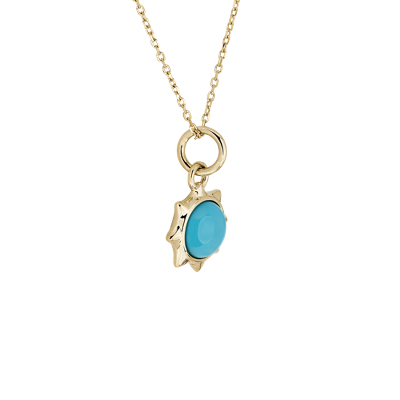 Monica Rich Kosann 18k Yellow Gold Star Charm with Round Turquoise Centre