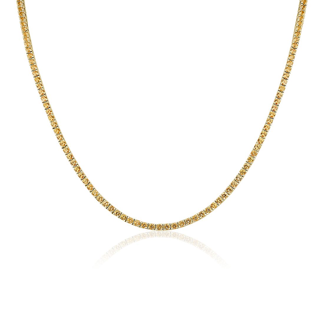 Yellow Sapphire Eternity Necklace in 14k Yellow Gold