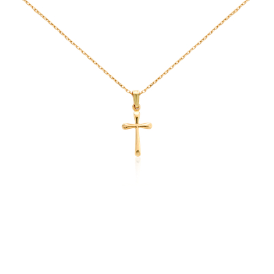 Colgante con forma de cruz para niños en oro amarillo de 14 k | Nile
