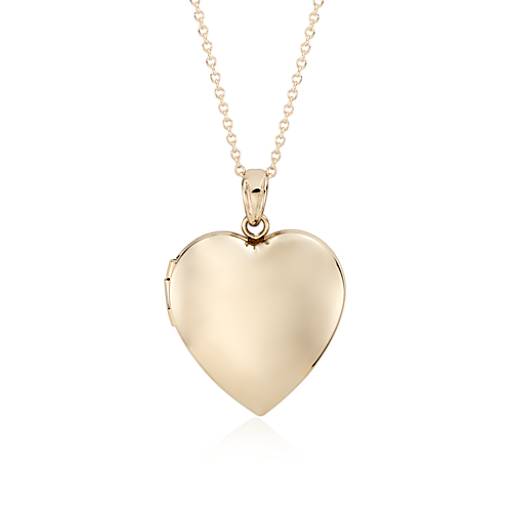 14k solid gold heart locket Pendant