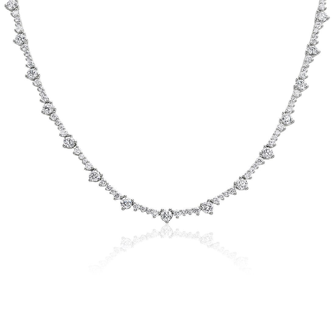 Alternating Diamond Eternity Necklace in 14k White Gold (10 ct. tw.)
