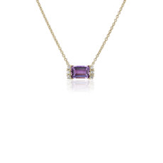 18k 金紫水晶和白色托帕石荧光色项链