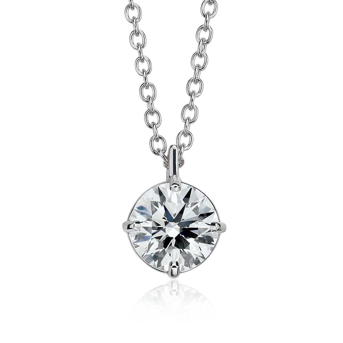 Astor Diamond Solitaire Pendant in Platinum (2 ct. tw.) - F / VS2