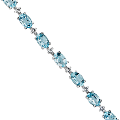 Blue Topaz Eternity Necklace in Sterling Silver