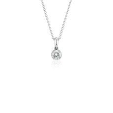 Canadian Diamond Solitaire Pendant in 18k White Gold (0.30 ct. tw.)