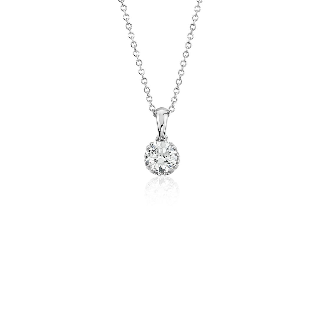 Canadian Diamond Solitaire Pendant in 18k White Gold (1/2 ct. tw.)