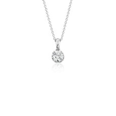Canadian Diamond Solitaire Pendant in 18k White Gold (1/2 ct. tw.)
