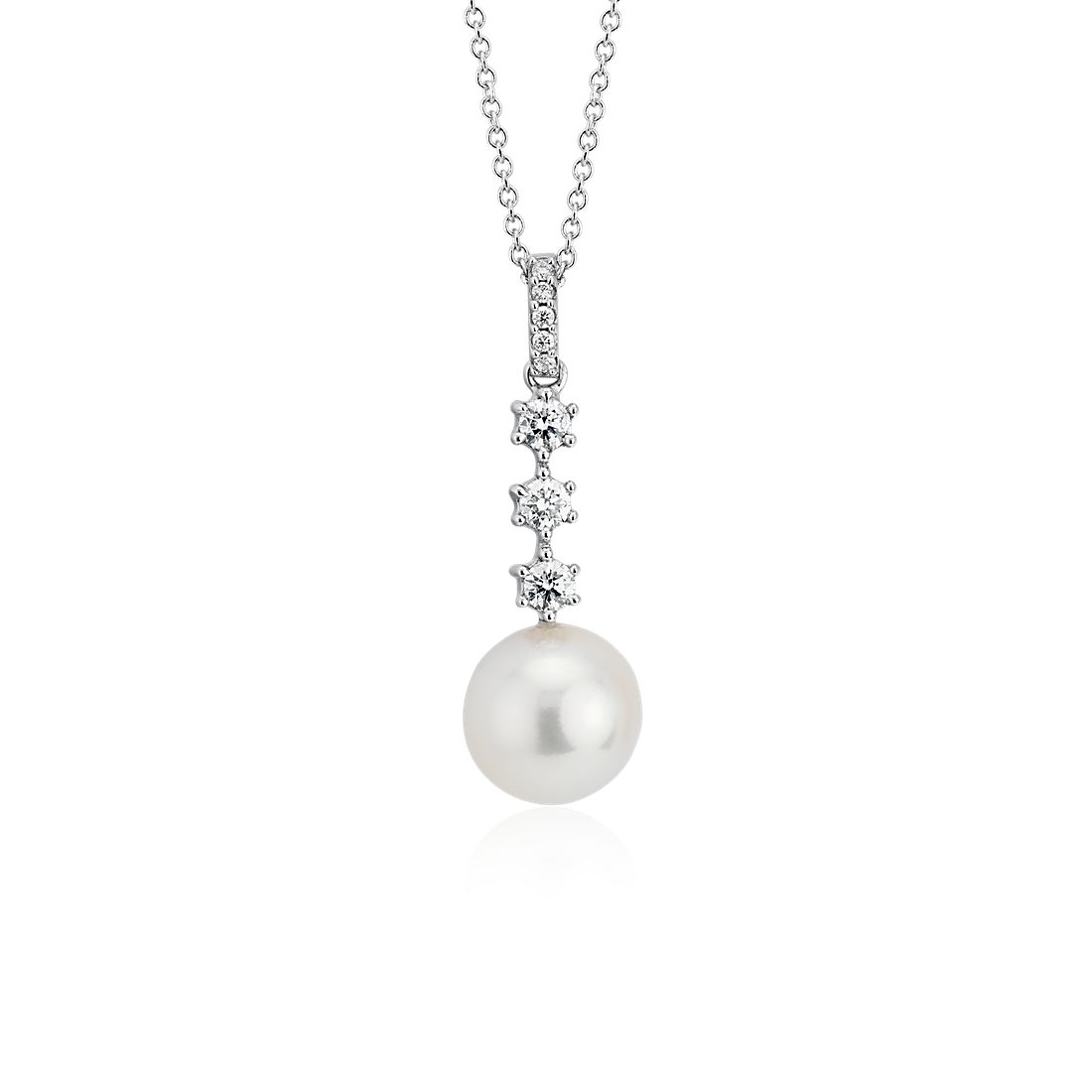 Diamond pearl drop necklace 1151 cpus