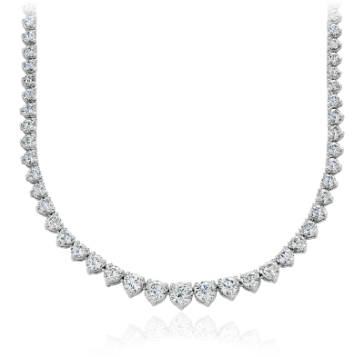 Graduated Eternity Diamond Necklace in 18k White Gold (10 ct. tw ...