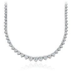Collar de eternidad de diamante en oro blanco de 18 k (9,95 qt. total)