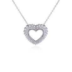 NEW Diamond Heart Burst Necklace in 14k White Gold (1/2 ct. tw.)